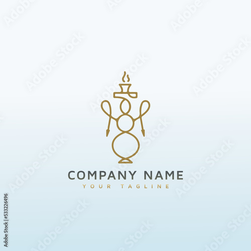 Hookah icon vector logo design