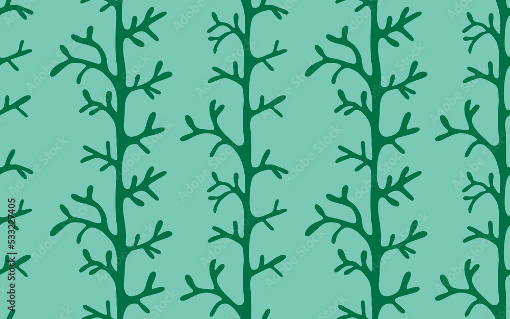 Flora abstract branches seamless leaves pattern for kitchen textiles and fabrics and linens and wrapping