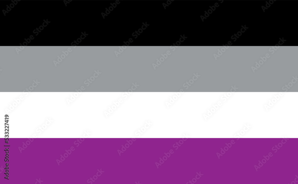 Asexual Flag - one of a community of LGBTQ pride sexual minorities.