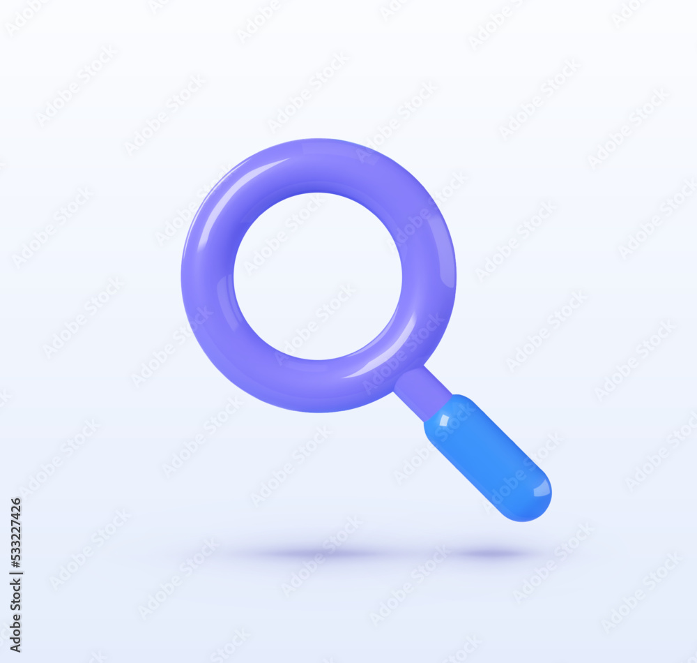 Loupe 3d, great design for any purposes. Business vector icon. 3d vector illustration Loupe 3d, great design for any purposes. Business vector icon. 3d vector illustration