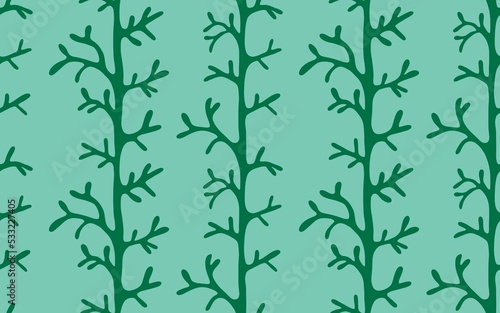 Flora abstract branches seamless leaves pattern for kitchen textiles and fabrics and linens and wrapping