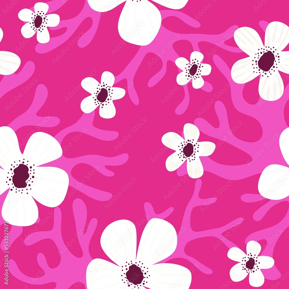 Floral seamless flower and leaves pattern for wrapping paper and clothes print and fabrics and linens and kids Floral seamless flower and leaves pattern for wrapping paper and clothes print and fabrics and linens and kids
