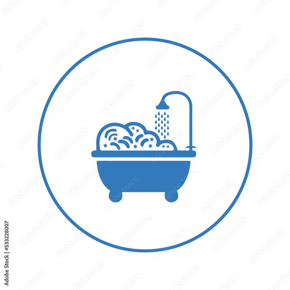 Bathing container tub plunge icon | Circle version icon | Bathing container tub plunge icon | Circle version icon |