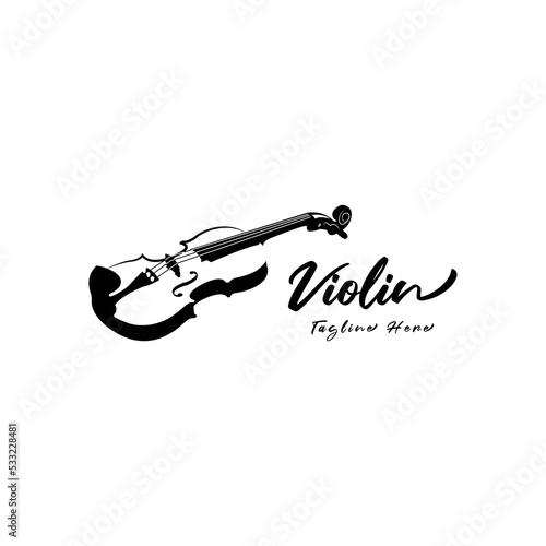 Stylized violin icon logo vector.