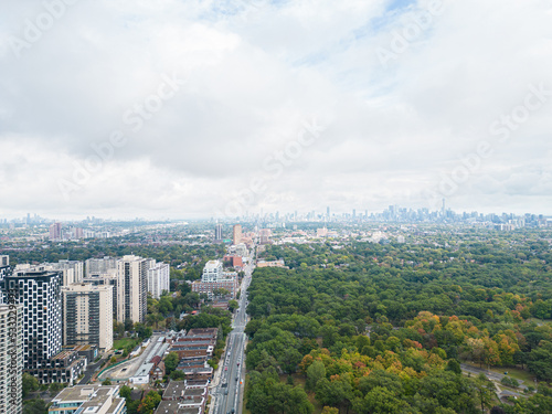 Canvas Print Down Town Toronto  buildings  and sky line  by Bloor street  cloudy day