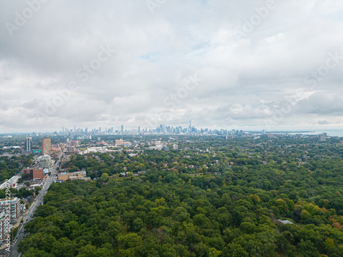 Photography Down Town Toronto  buildings  and sky line  by Bloor street  cloudy day