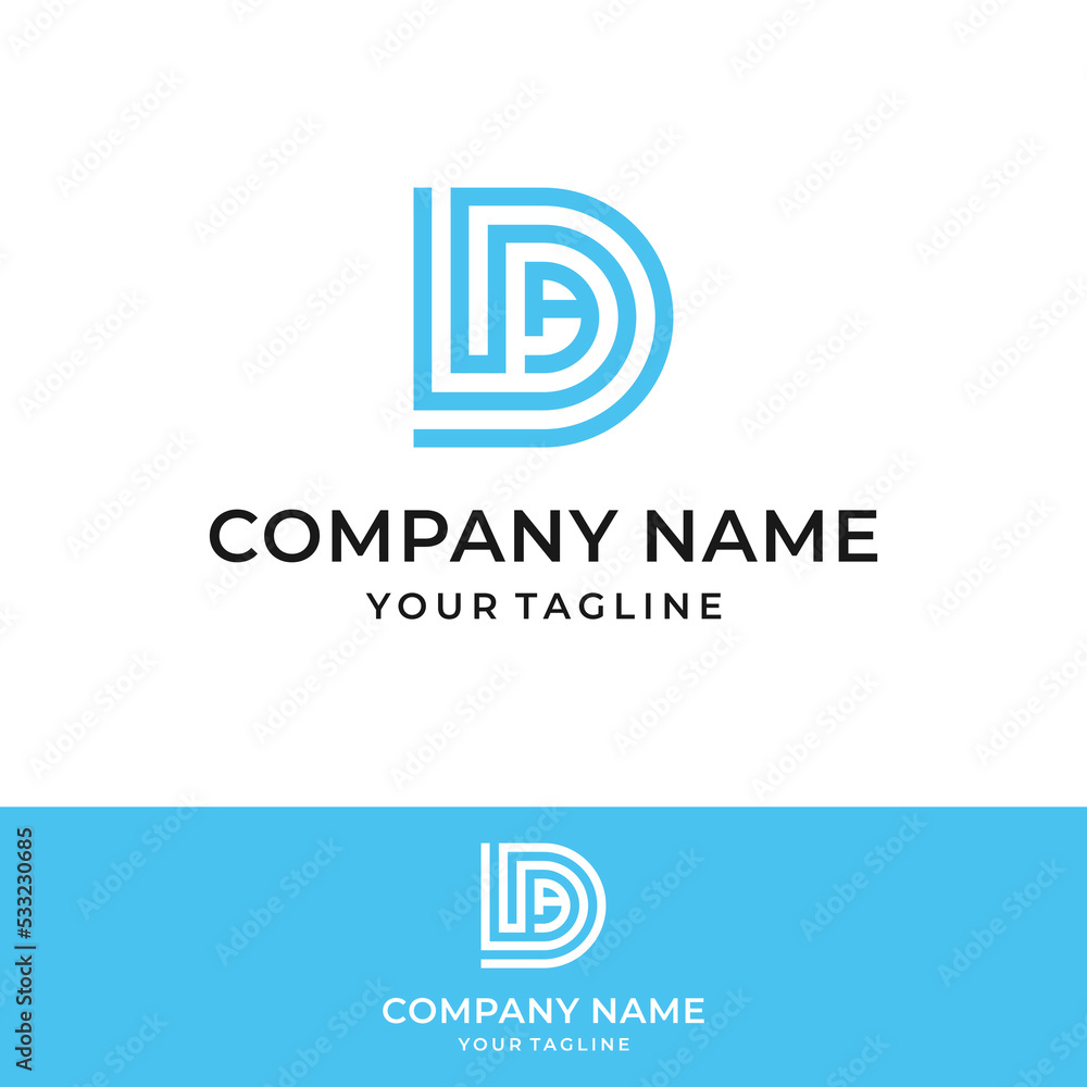 Line Art Letter D Logo Design Line Art Letter D Logo Design