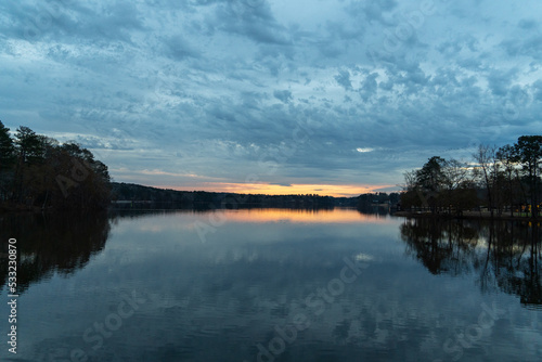 Fototapeta Naklejka Na Ścianę i Meble -  sunrise over the lake with reflections