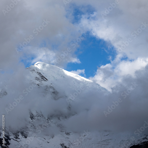 snow covered mountains