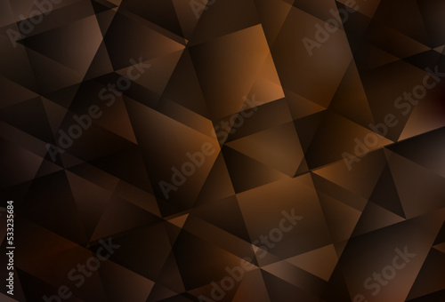 Dark Brown vector abstract mosaic backdrop.
