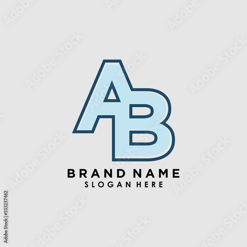 initials letter ab logo design vector with creative concept