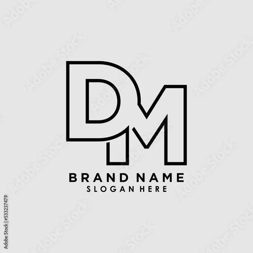 initials letter dm logo design vector with creative concept
