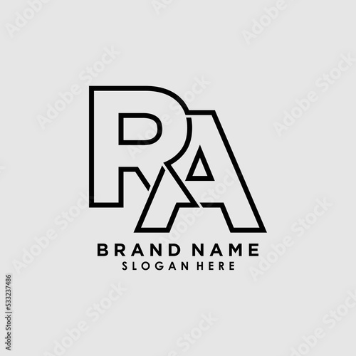 initials letter ra logo design vector with creative concept