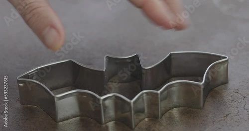 Making Halloween Bat Cookies