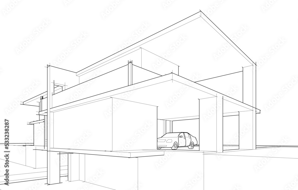 Architectural drawing of a house Architectural drawing of a house