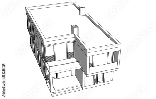 Architectural drawing of a house © Yurii Andreichyn