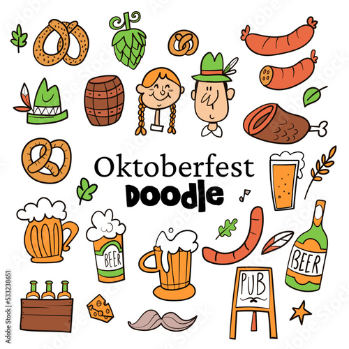 Oktoberfest Doodle colored