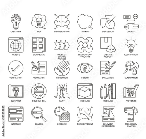 creative process , Thin Line and Pixel Perfect Icons