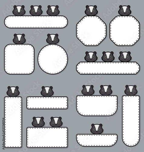 Set of cute banner with Skunk