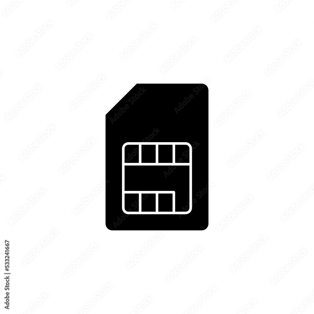 Fototapeta premium Sim card icon vector for web and mobile app. dual sim card sign and symbol