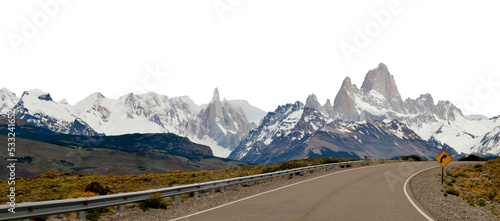 Patagonia,Argentina. View of Mount Fitz Roy,glacier,Global Warming,Climate Change.