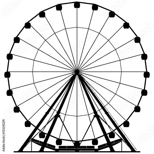 Carousel Silhouette Vector Vector Illustration Of Carousel Isolated On White Background.