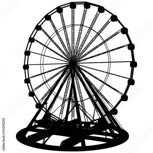 Carousel Silhouette Vector Vector Illustration Of Carousel Isolated On White Background.