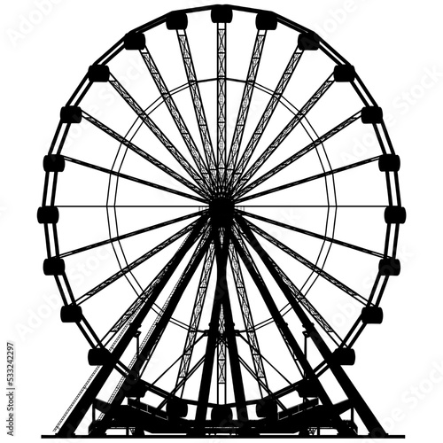 Carousel Silhouette Vector Vector Illustration Of Carousel Isolated On White Background.