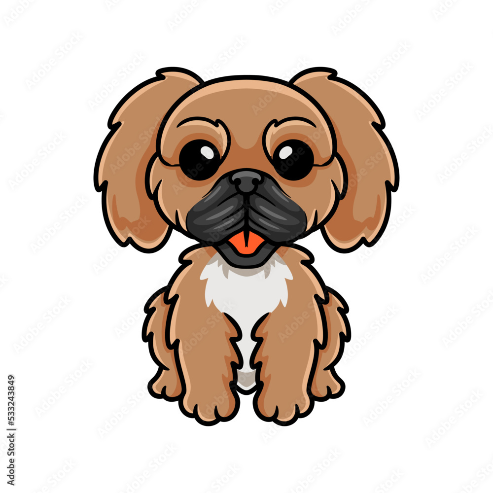 Obraz premium Cute little pekingese dog cartoon
