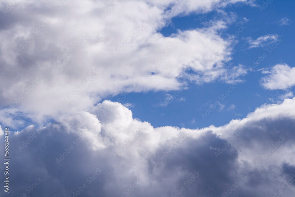 Clouds in sky. White clouds in summer. Summer weather. Clouds in sky. White clouds in summer. Summer weather.