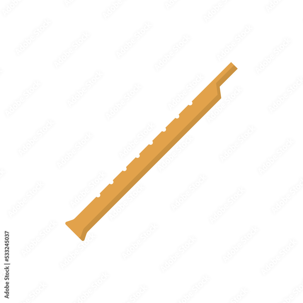 Vector graphic of flute. Wooden flute illustration with flat design style. Suitable for content design assets Vector graphic of flute. Wooden flute illustration with flat design style. Suitable for content design assets
