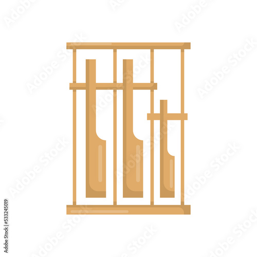 Vector graphic of angklung. Bamboo angklung illustration with flat design style. Suitable for content design assets photo