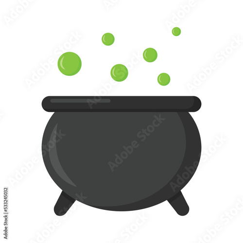 Vector graphic of cauldron. Witch cauldron illustration with flat design style. Suitable for content design assets