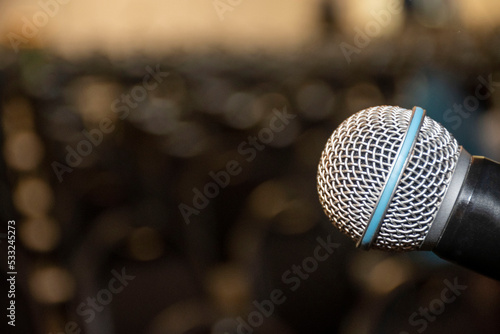 Microphone in conference room closeup