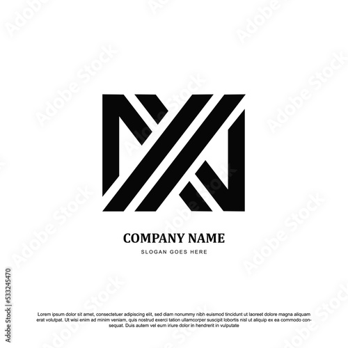 Initial Letter NX Logo Design Vector Template. photo