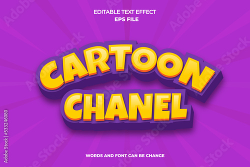 cartoon text effect, font editable, typography, 3d text. vector template