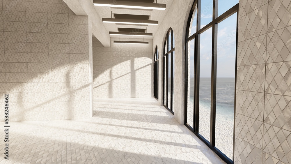 liminal space empty white room Stock Illustration | Adobe Stock