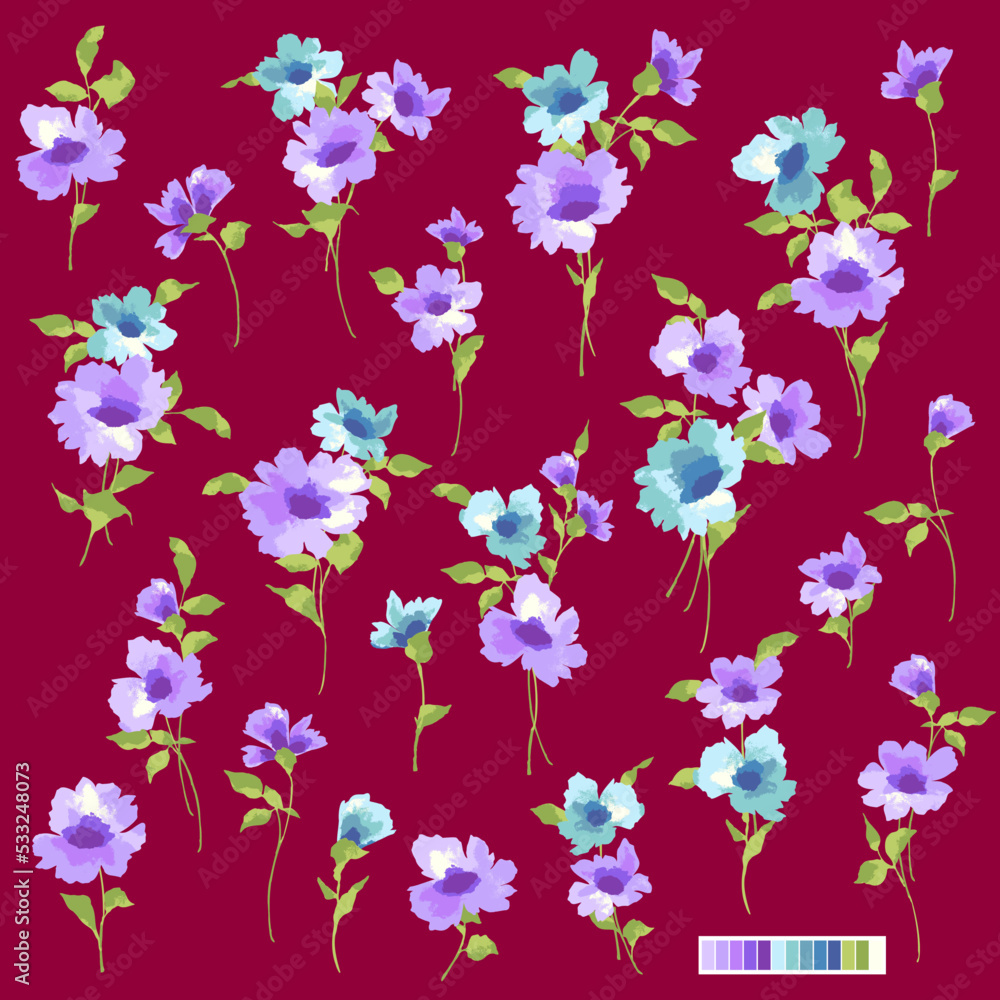 Beautiful flower illustration material collection, Beautiful flower illustration material collection,