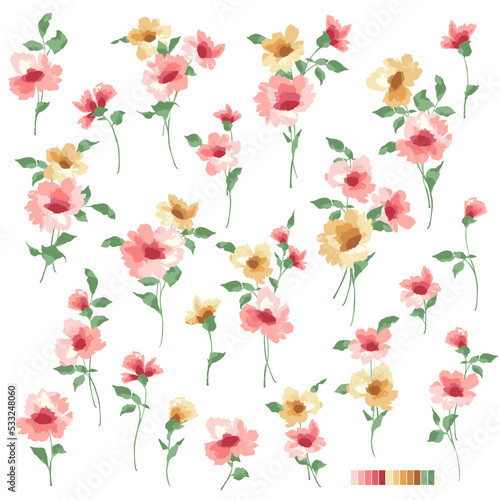 Beautiful flower illustration material collection, © daicokuebisu