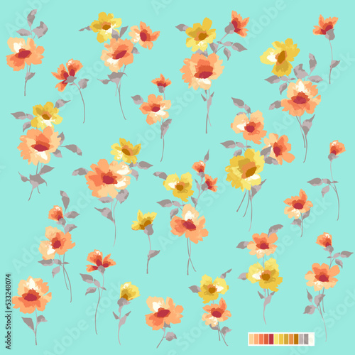 Beautiful flower illustration material collection 