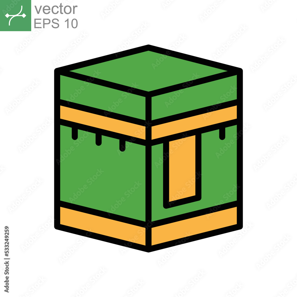 Kaabah mecca, makkah. Eid Al-adha mubarak, hajj mabrour. Islam qibla or Muslim the holy place. Kareem. Eid, islam, kabah, mubarak, ramadan icon. Vector illustration. Design on white background. EPS10. Kaabah mecca, makkah. Eid Al-adha mubarak, hajj mabrour. Islam qibla or Muslim the holy place. Kareem. Eid, islam, kabah, mubarak, ramadan icon. Vector illustration. Design on white background. EPS10.