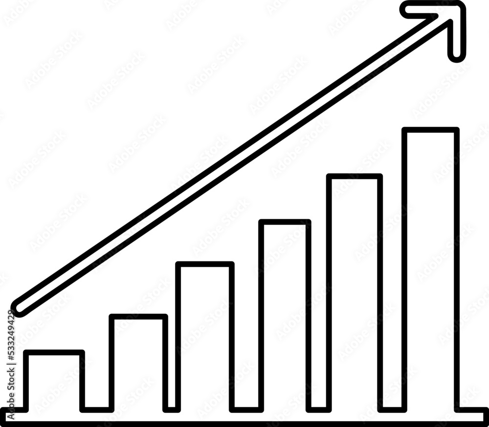 growing graph, bar chart, Flat icon isolated on the white background, flat design vector illustration growing graph, bar chart, Flat icon isolated on the white background, flat design vector illustration
