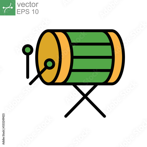 Wallpaper Mural Muslim culture, bedug drum in mosque for eid mubarak celebration and decoration. Islamic traditional drum, islam culture ramadan kareem. Vector illustration. Design on white background. EPS10 Torontodigital.ca