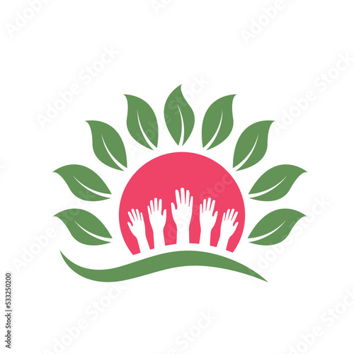 Hand care community  vector icon illustration design
