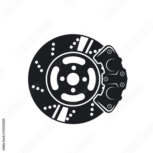 black disc brake icon vector illustration design