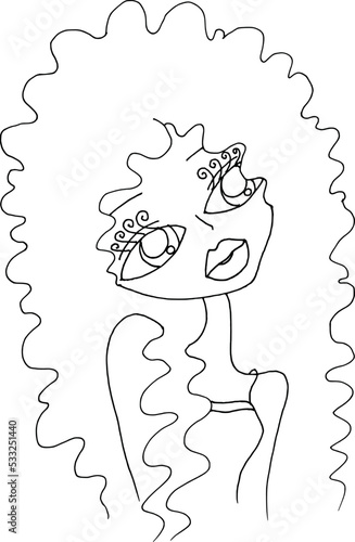 Black and white beauty hair mandala pattern design vector drawing