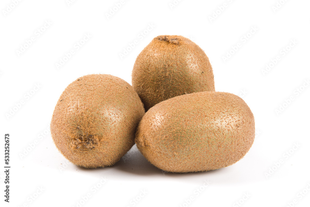 ripe kiwi fruits isolated on white background ripe kiwi fruits isolated on white background