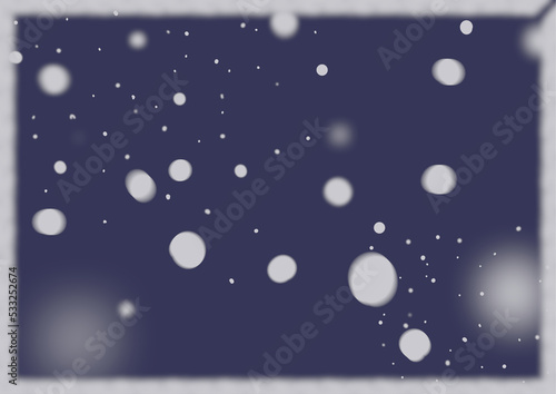 夜に降る雪　フチあり　雪にボカシあり © HinaAmon