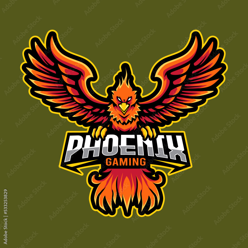 Obraz premium phoenix mascot logo gaming vector illustration