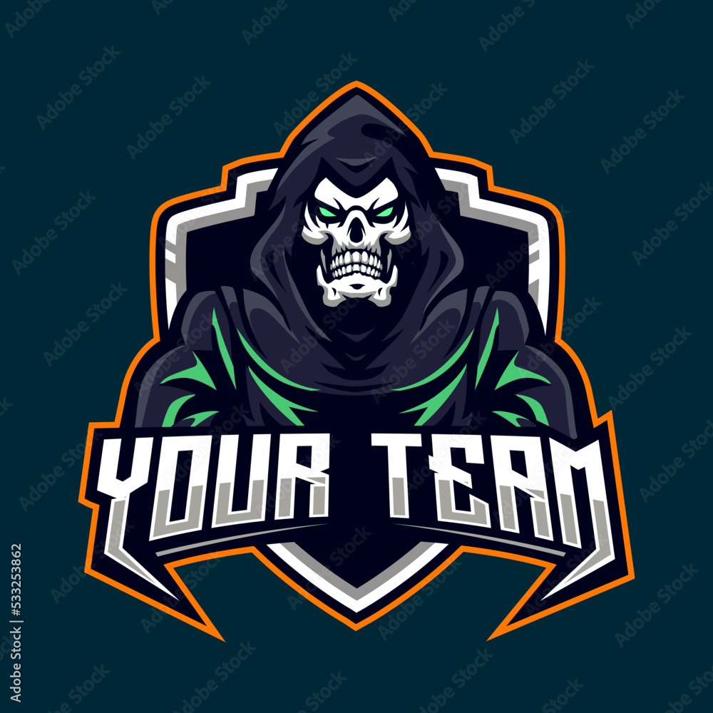 skull mascot logo gaming illustration vector